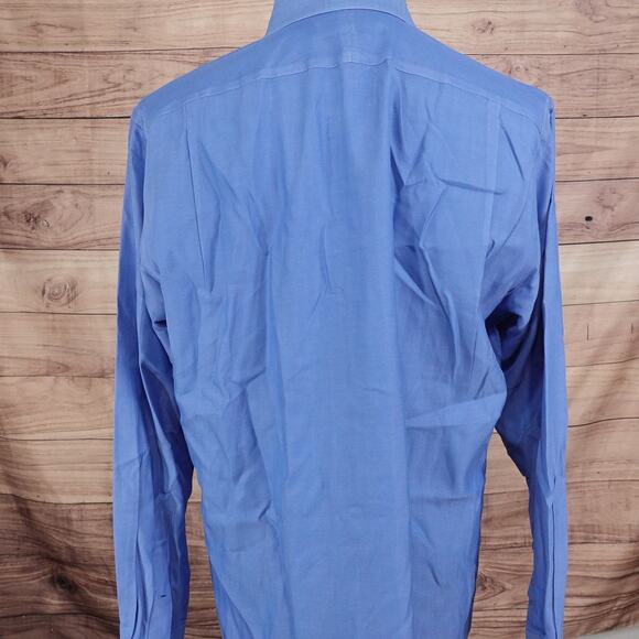 JOHN W NORDSTROM TRADITIONAL FIT BUTTON UP DRESS SHIRT 16 35 BLUE - Picture 4 of 7